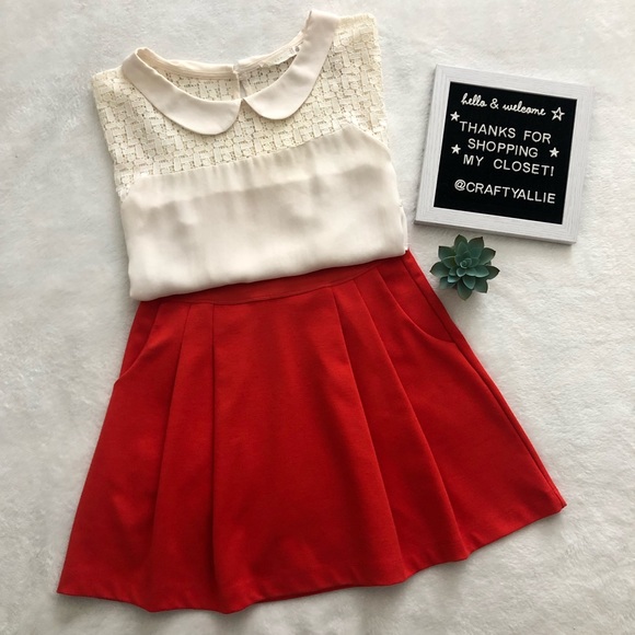 GAP Dresses & Skirts - GAP Festive Orange Pleated Skate Skirt — XS